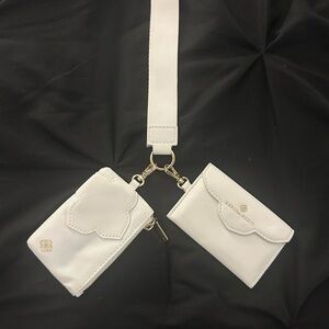 Kendra Scott White Double Card & Key Holder with Strap Dual Wallet